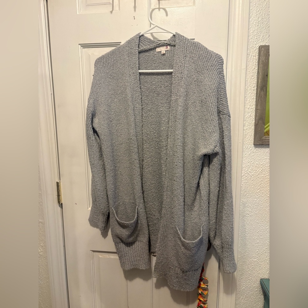 Cozy Gray Open Front Cardigan Size S